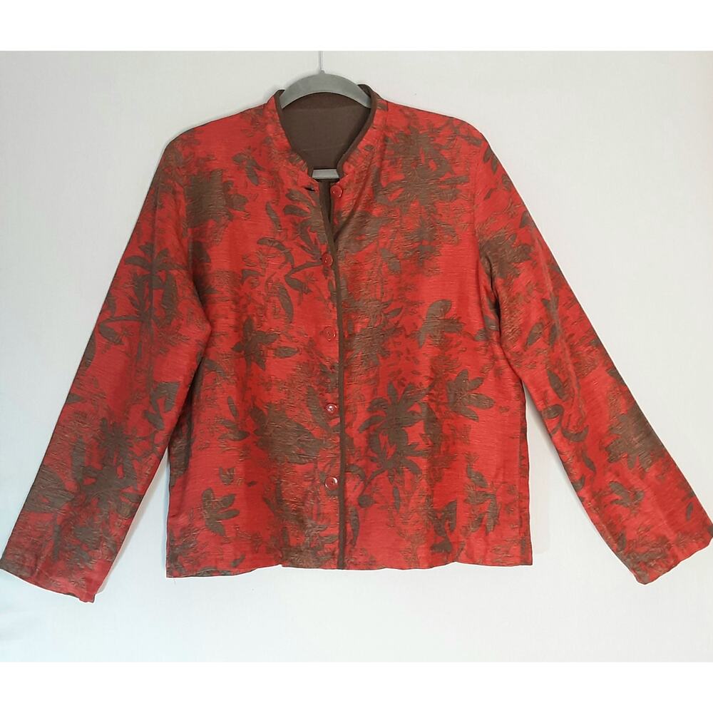 💎Provence D'amour Reversible Silk Linen Blend Nehru Blazer Jacket